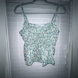 Purple Green and Yellow Floral Flowy Tank